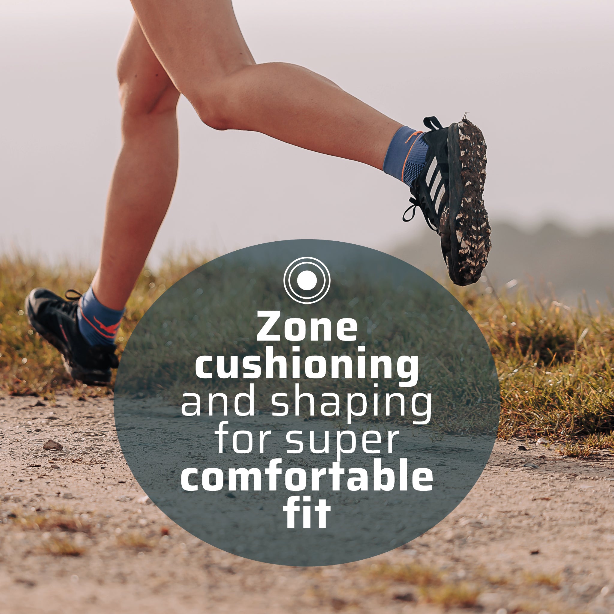 A close up of a pair of legs running.
