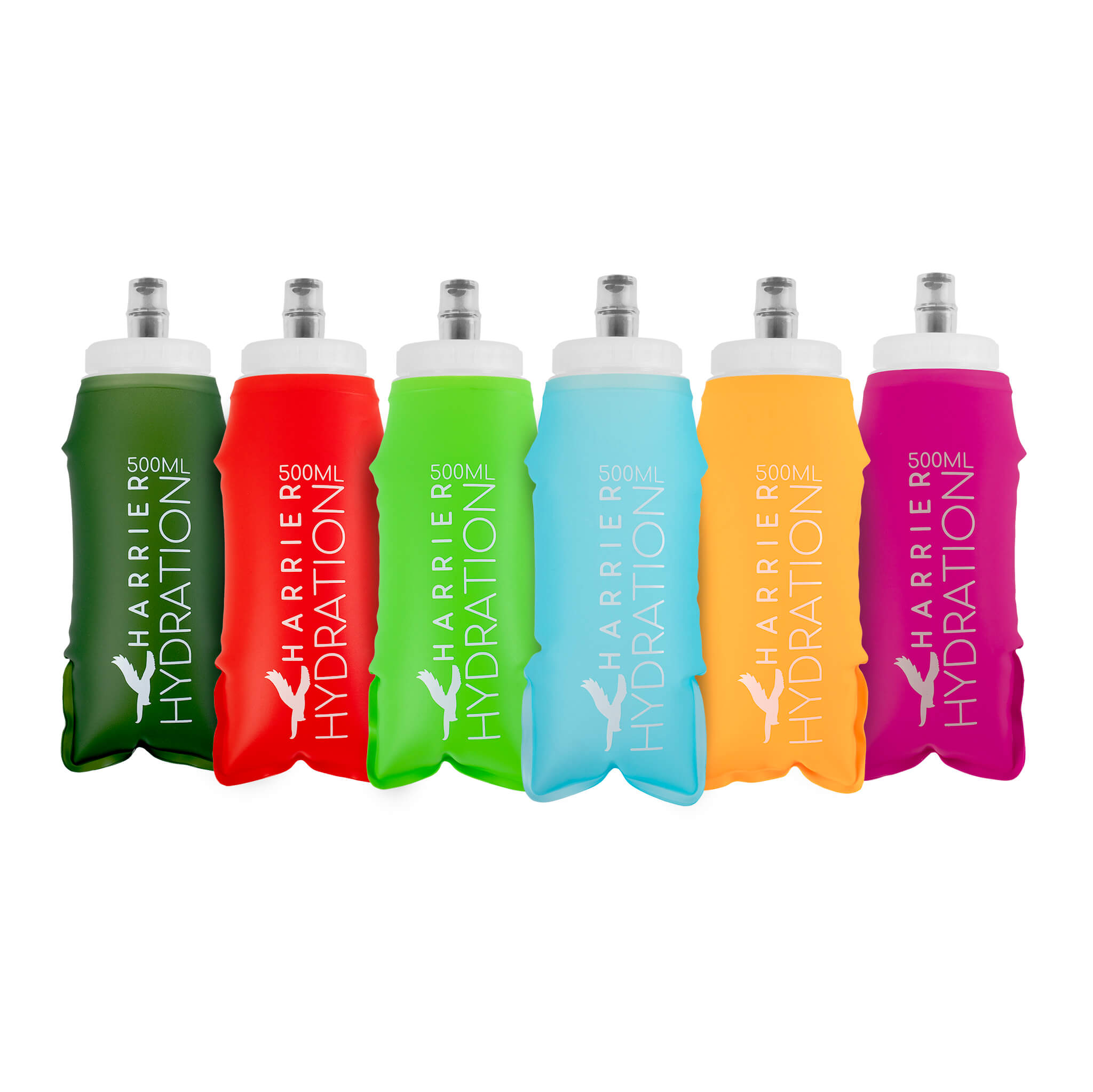 500ml Premium Soft Flask Collapsible Running Water Bottle (Set of