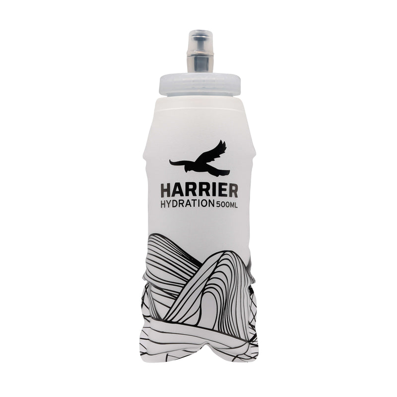 Clear Harrier hydration bottle on a white background