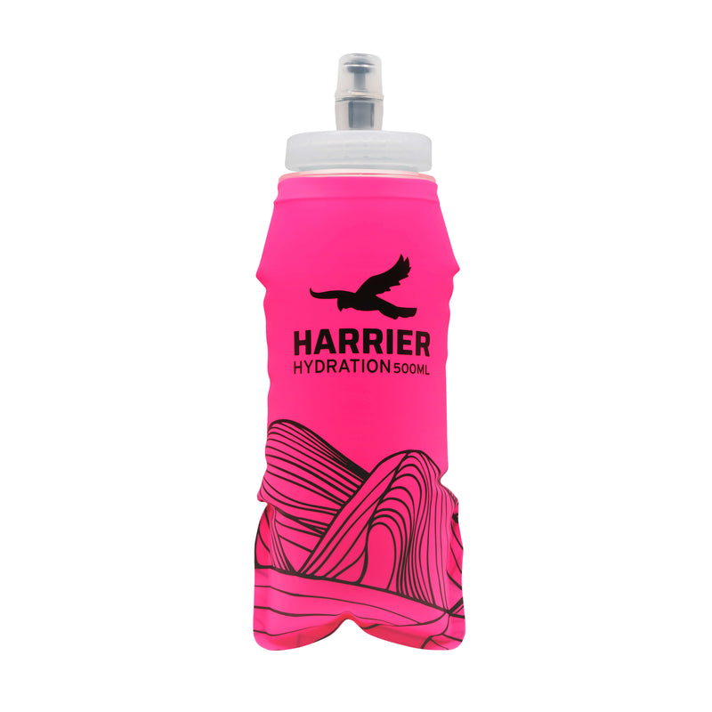Pink hydration bottle with &