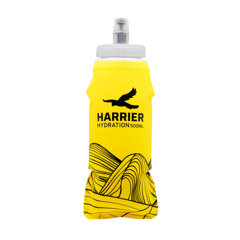 Yellow Harrier hydration bottle on a white background